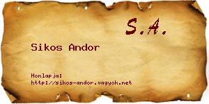Sikos Andor névjegykártya